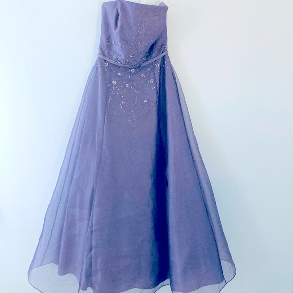 Purple/lavender Strapless David’s Bridal Dress - Picture 1 of 6